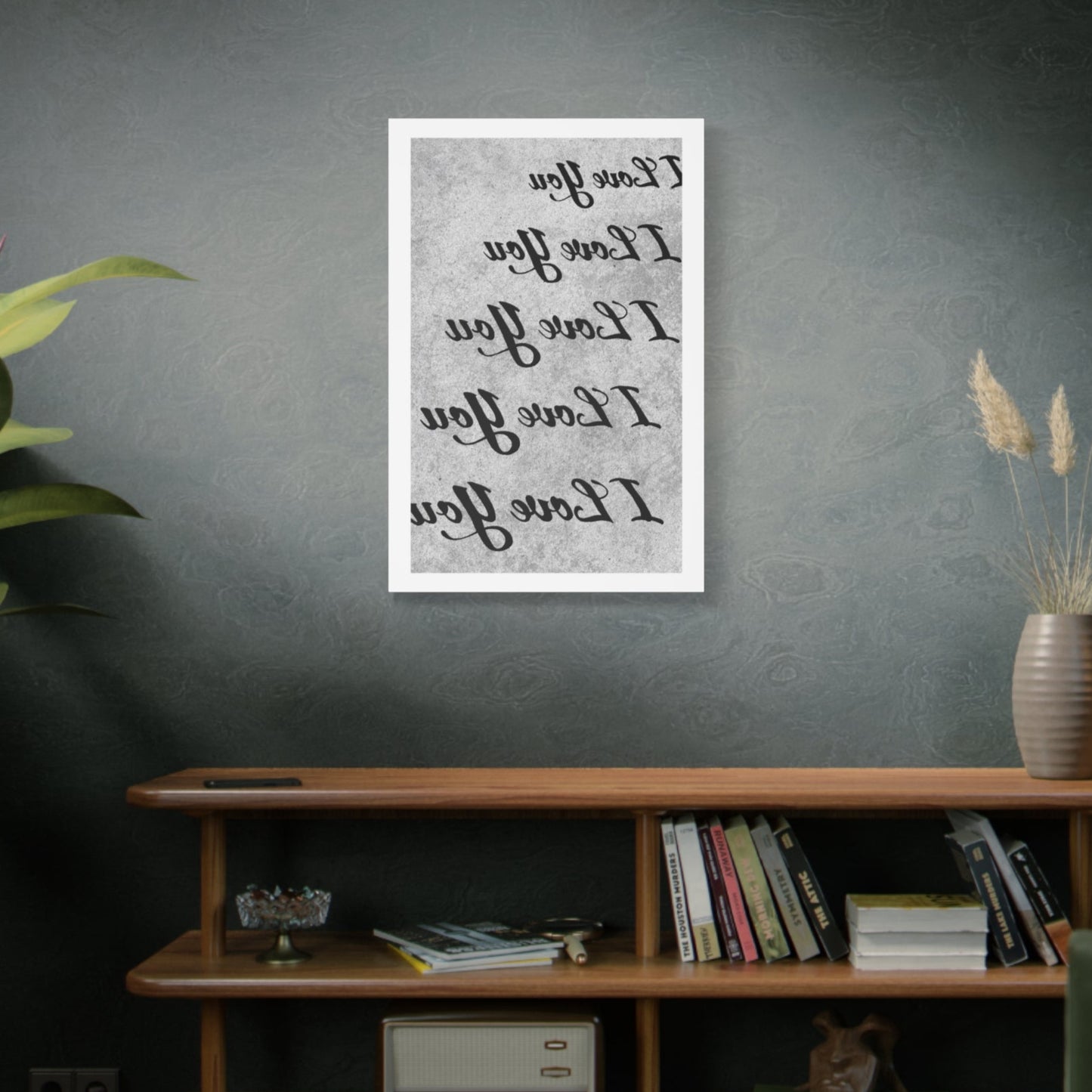 I Love You 5X - Reverse Mirror Canvas