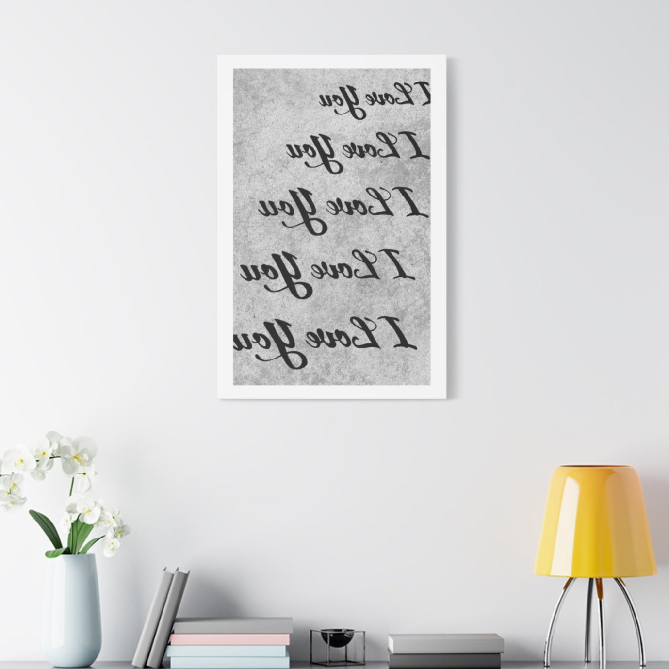 I Love You 5X - Reverse Mirror Canvas
